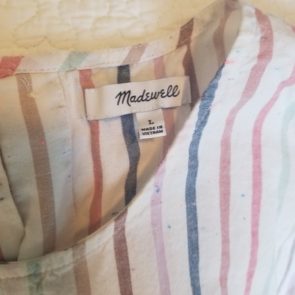 Madewell cotton short sleeve tie top - Picture 3 of 5